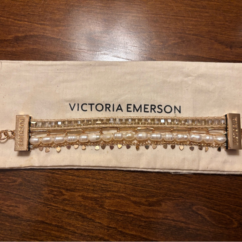 Victoria Emerson Gold and Pearl Accent Bracelet